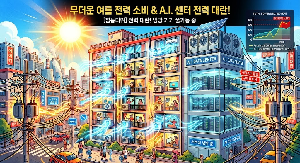 무더위 전력소비와 함께 AI센터 전력대란