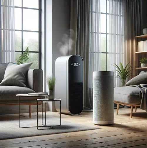 거실에 놓인 공기청정기