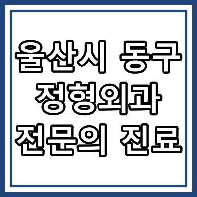 울산시 동구 정형외과 전문의 진료 하는 정형외과 의원