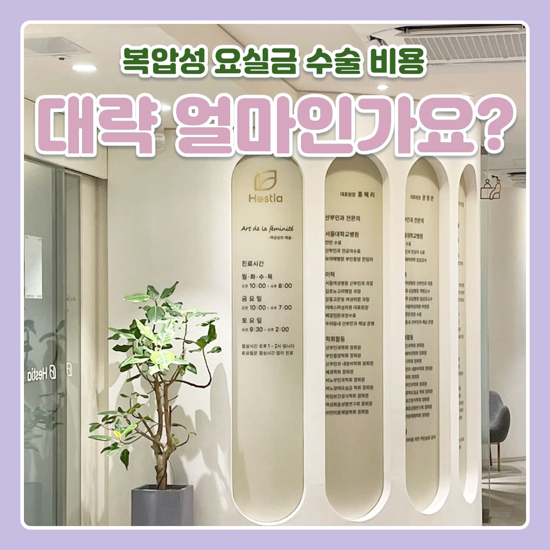 복압성 요실금 수술 비용 얼마정도인가요?