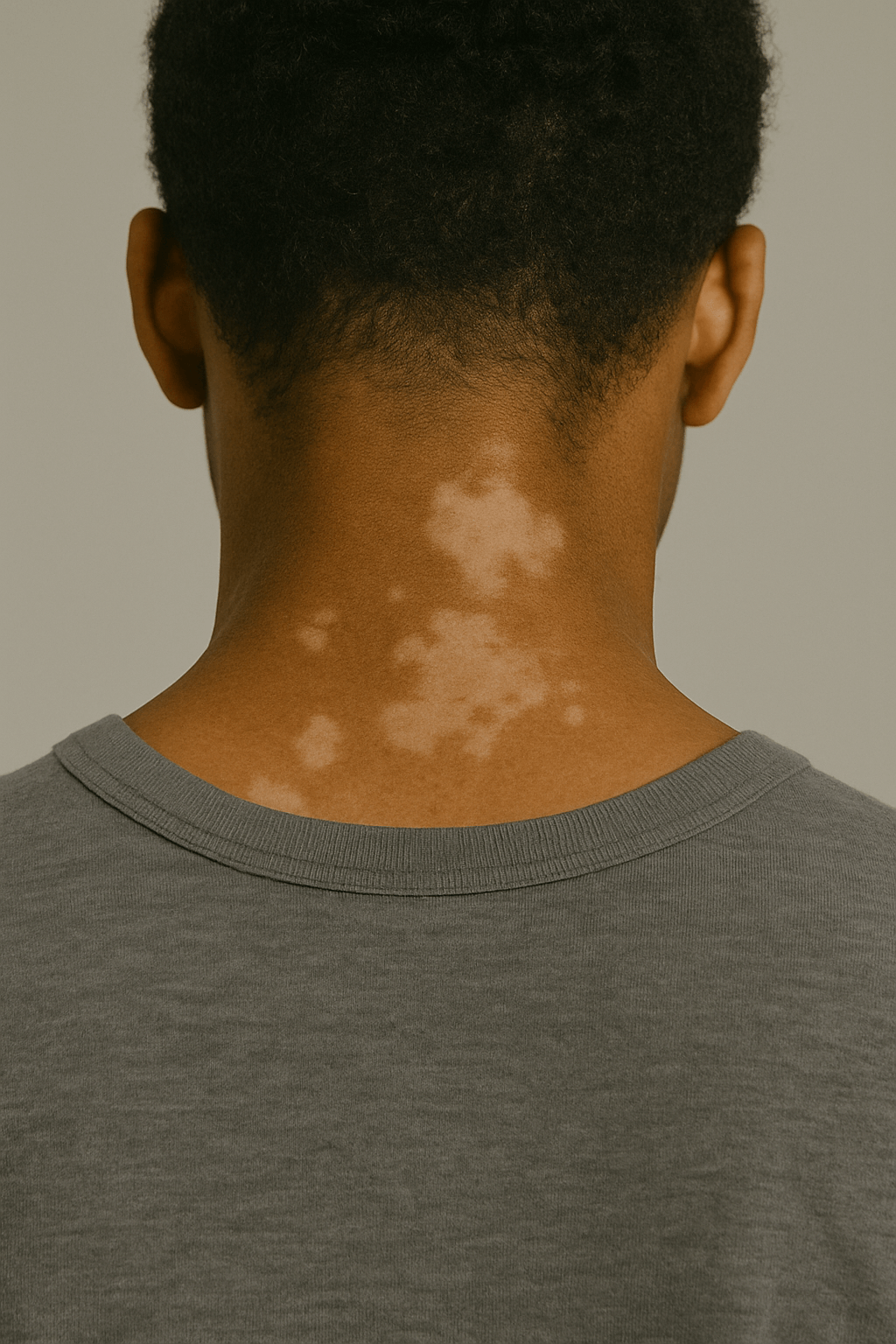 목 뒤에 어루러기 있는 모습