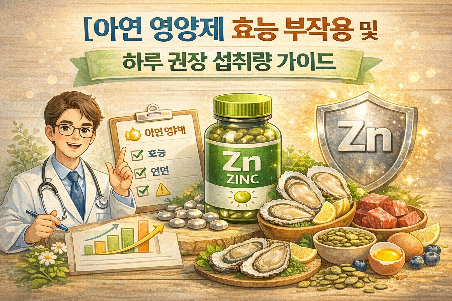 아연 영양제 효능 부작용 및 하루 권장 섭취량 가이드