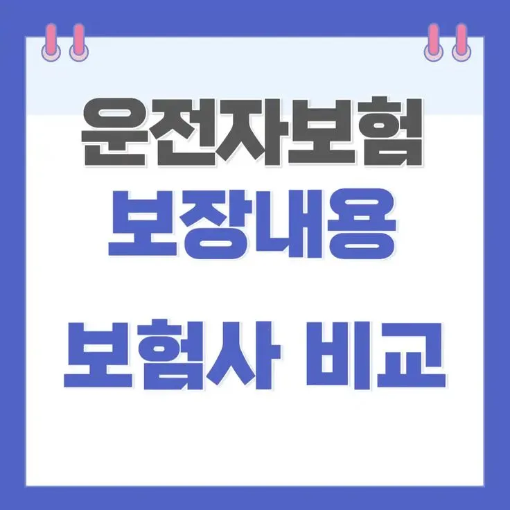 운전자보험 보장내용 비교