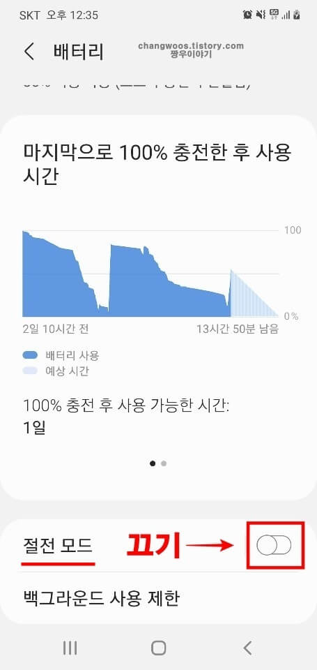 핸드폰-절전모드-해제-완료