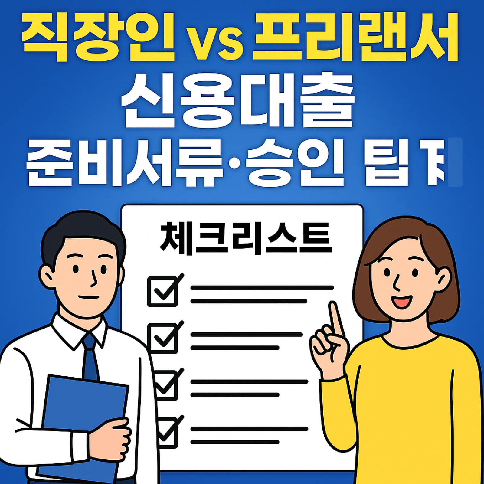 직장인-vs-프리랜서-신용대출-준비서류-승인-팁-체크리스트-썸네일
