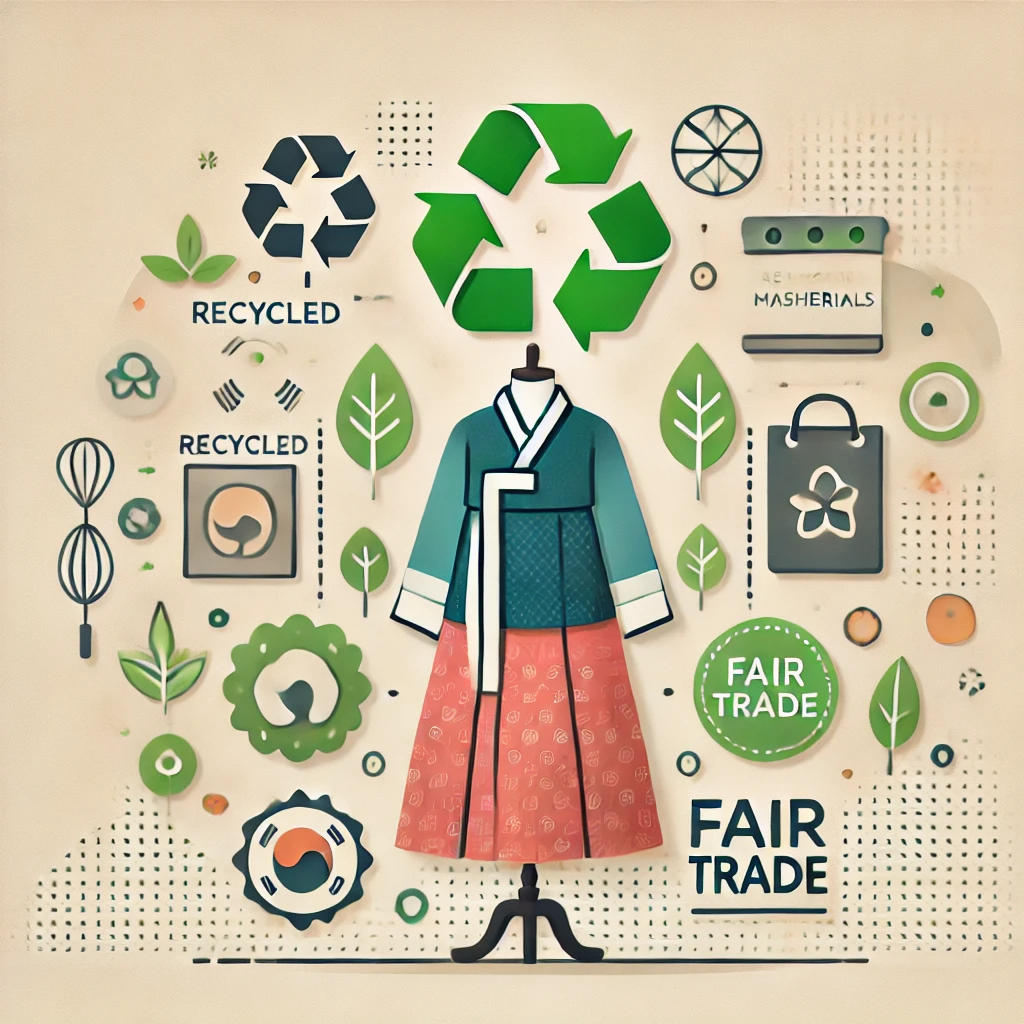 한국 패션과 환경을 의미하는 이미지