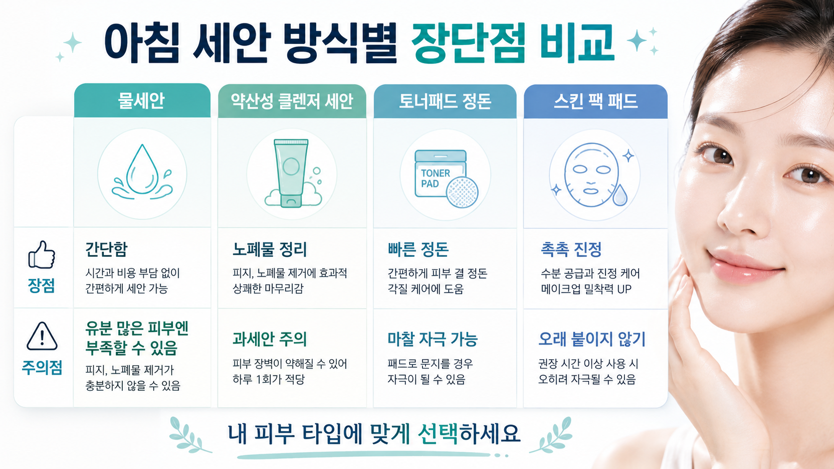 아침-세안-방식별-장단점-물세안-토너패드-스킨팩패드