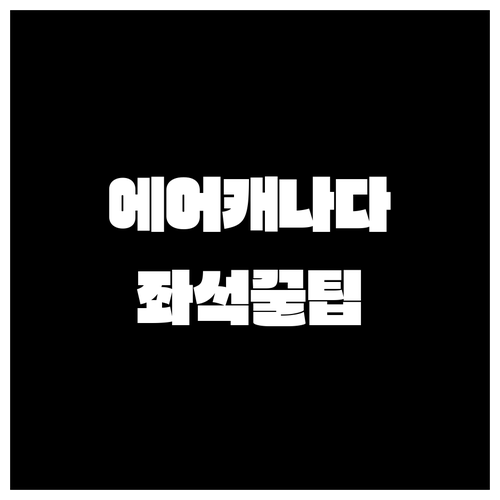 에어캐나다 온라인체크인 좌석 선택 팁..