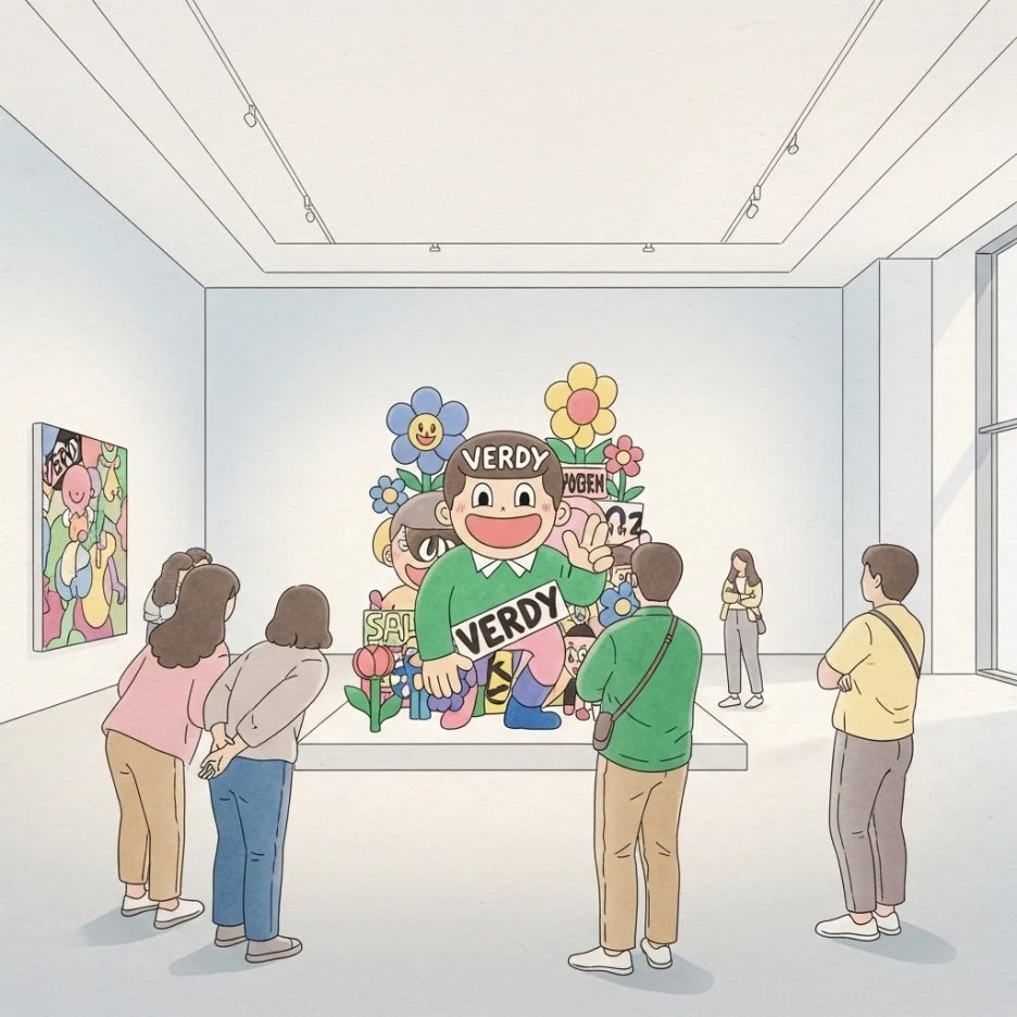 서울 전시장에서 작품에 집중하는 관람객들.