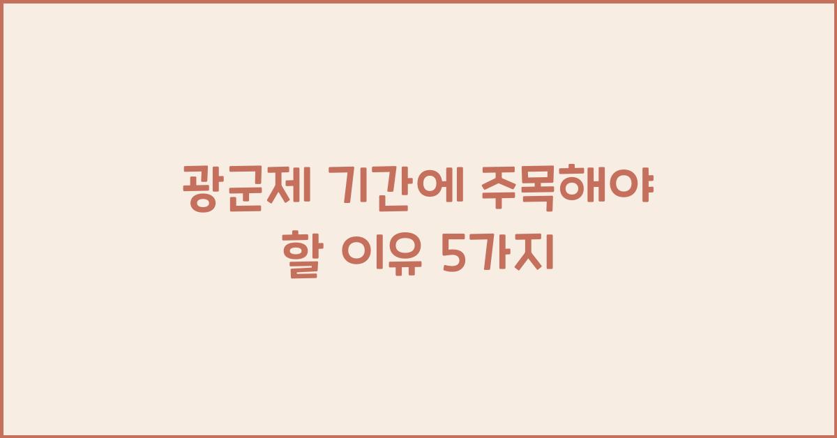 광군제 기간