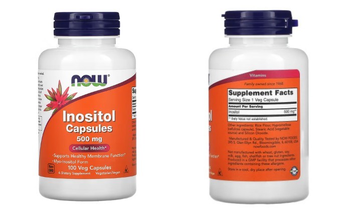 NOW Foods, 이노시톨 캡슐, 500mg, 베지 캡슐 100정