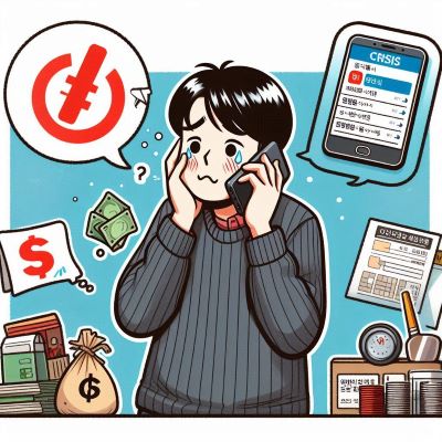 복지위기가구 가구원이 초기상담전화를 받고 있다.