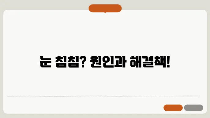 눈이 침침해지는 이유