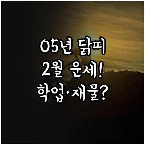 2005년생 닭띠 2월 종합 운세 학..