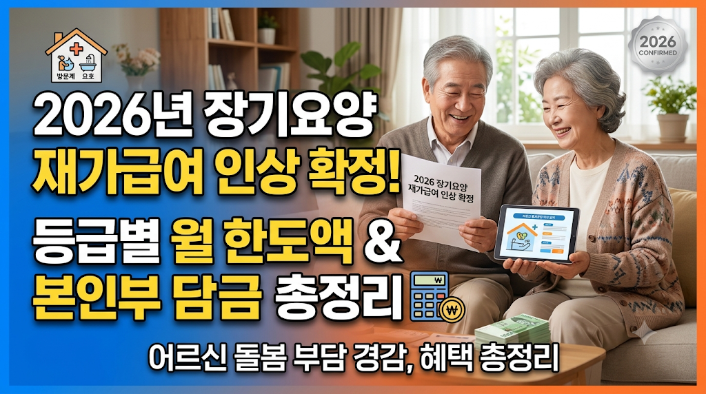 2026년 장기요양 재가급여 인상 확정 월한도액 본인부담금