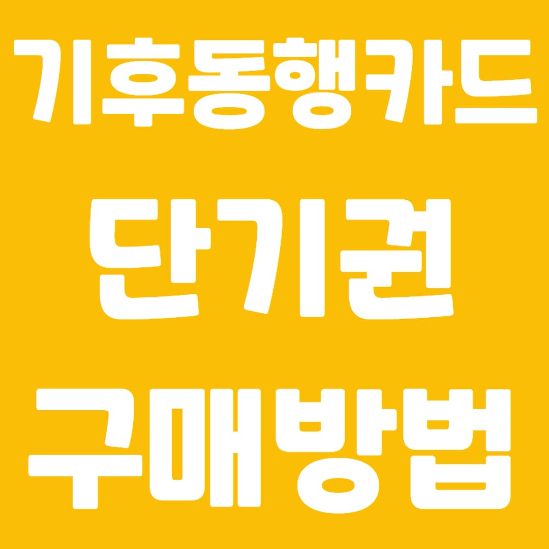 기후동행카드 단기권 발급 방법 - 여행자들을 위한 구매 방법