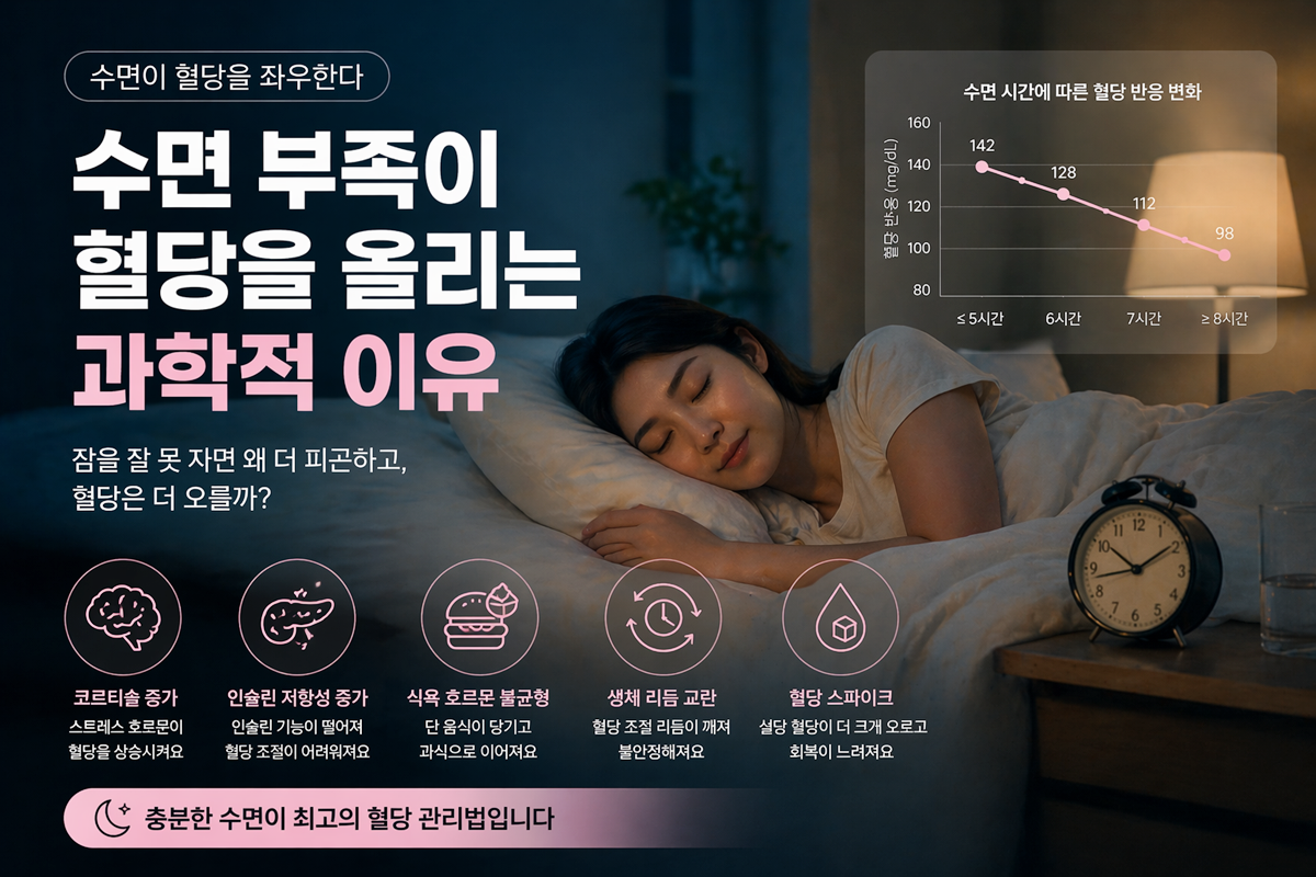 수면 부족이 혈당을 올리는 과학적 이유! 단순 피로가 아닌 대사 붕괴의 시작
