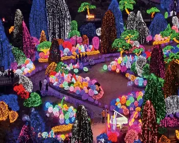 아침 고요수목원 오색별빛정원 전