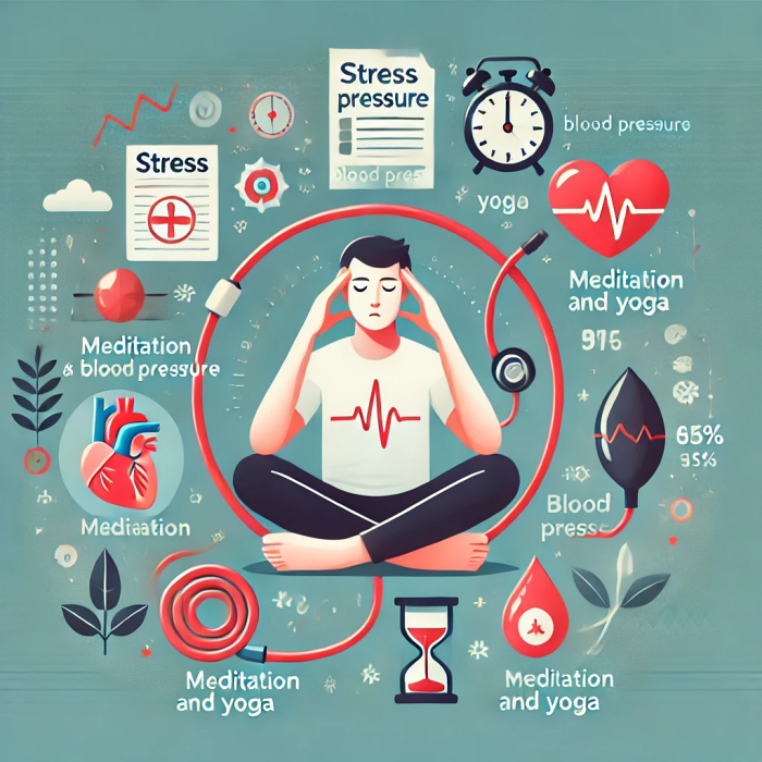 스트레스가 혈압에 미치는 영향을 보여주는 요가와 명상 이미지