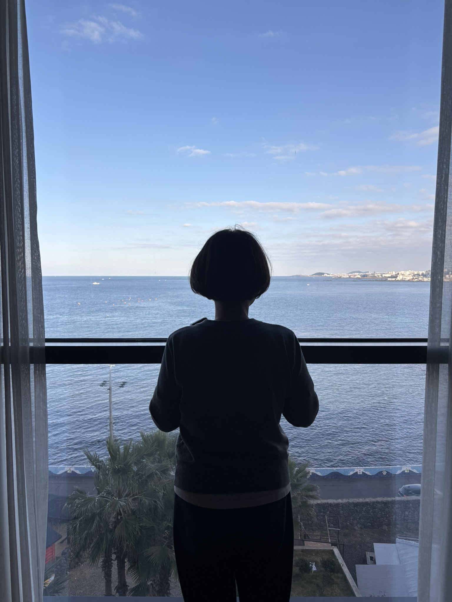 호텔에서 바라본 애월의 바다