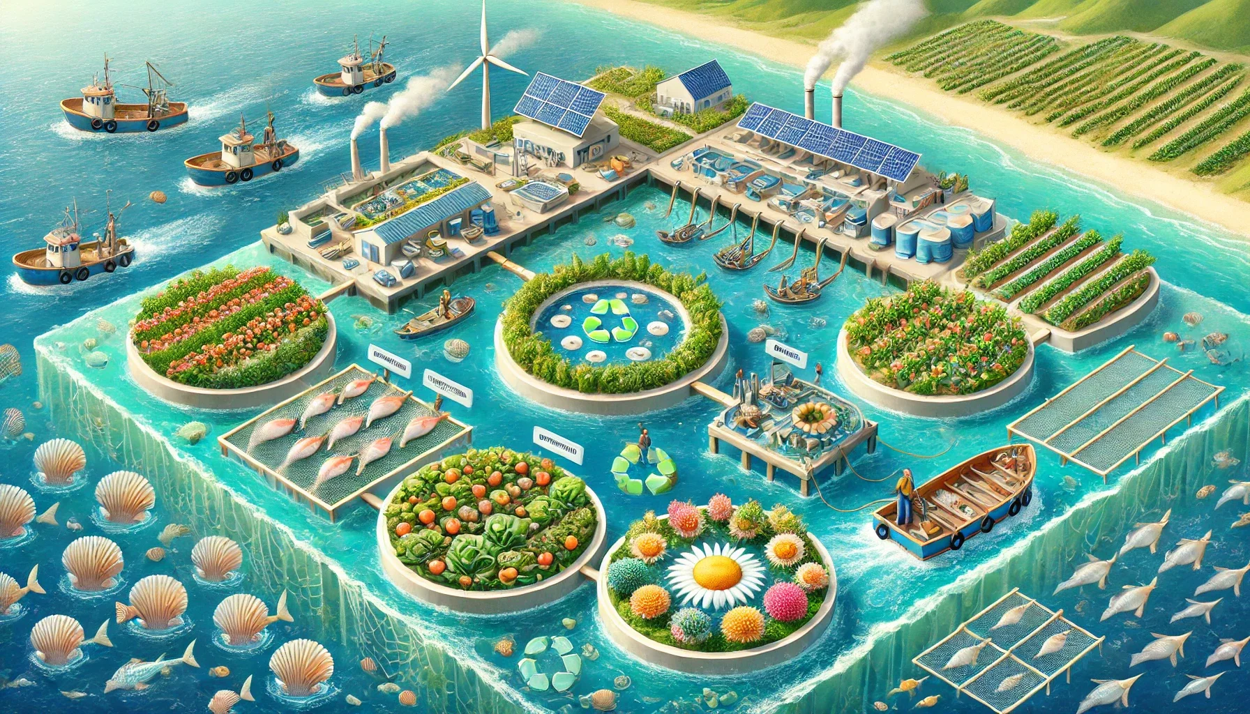 수산업의 순환 경제를 표현한 이미지
