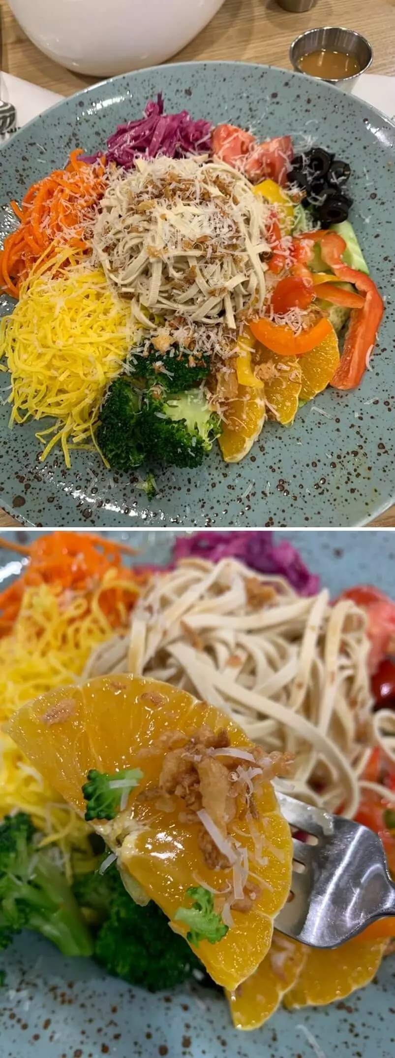 두부면 파스타 속에 들어있는 오렌지