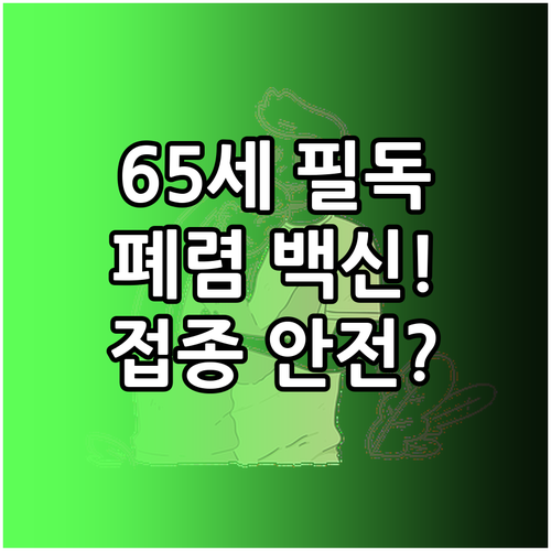 65세 이상 폐렴구균 예방 접종 절차..