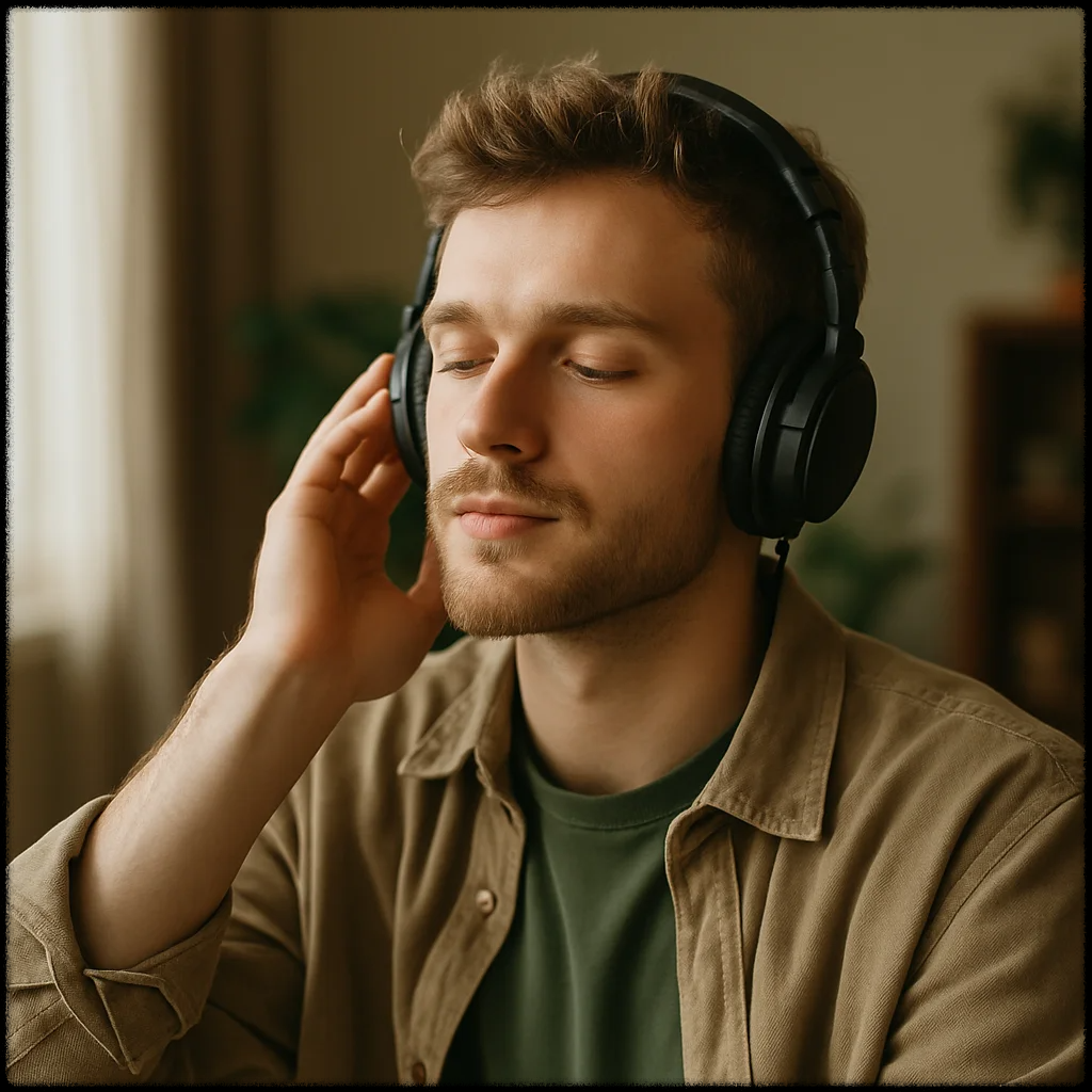 음악을 감상하는 모습