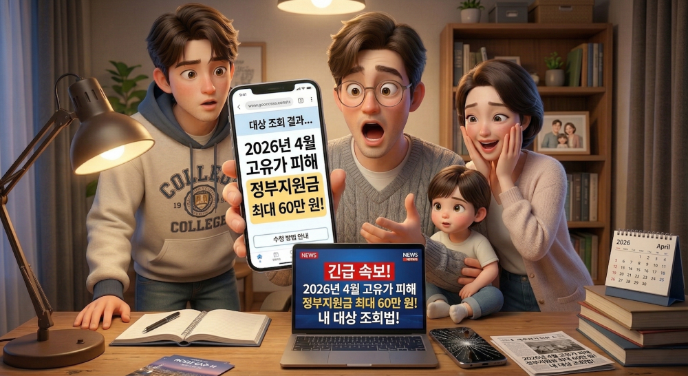 2026년 3월31일 정부지원금 의결안 확정된 부분을 표현한 캐릭터 이미지