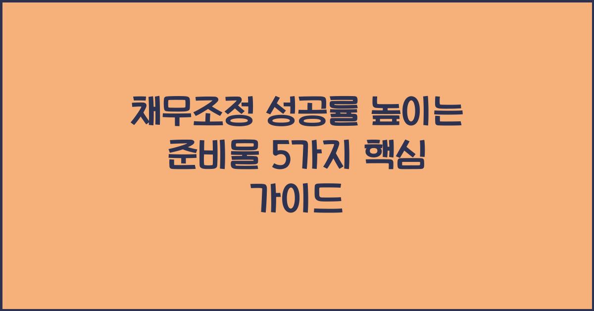 채무조정 성공률 높이는 준비물 5가지