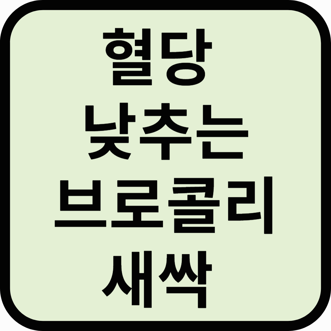 혈당 낮추는 브로콜리 새싹! 당뇨 전 단계, 당화혈색소 주의, 공복혈당