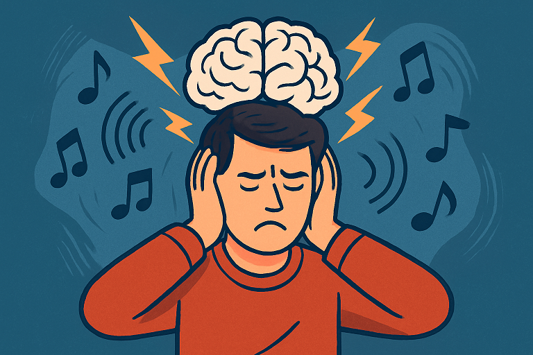 끊임없이 머릿속에 울리는 소리, 뇌절 마비 환청 증후군 (과잉자극,청각왜곡,인지피로)