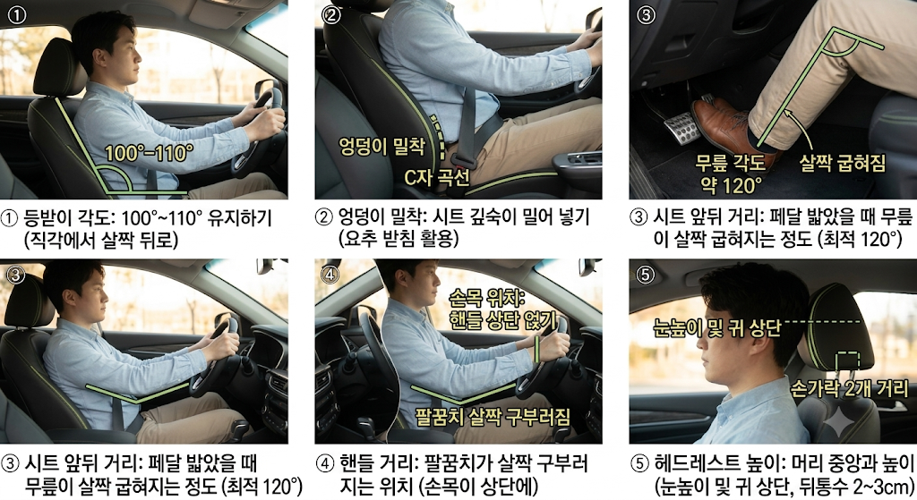 장시간 운전 허리통증 줄이는 시트조절