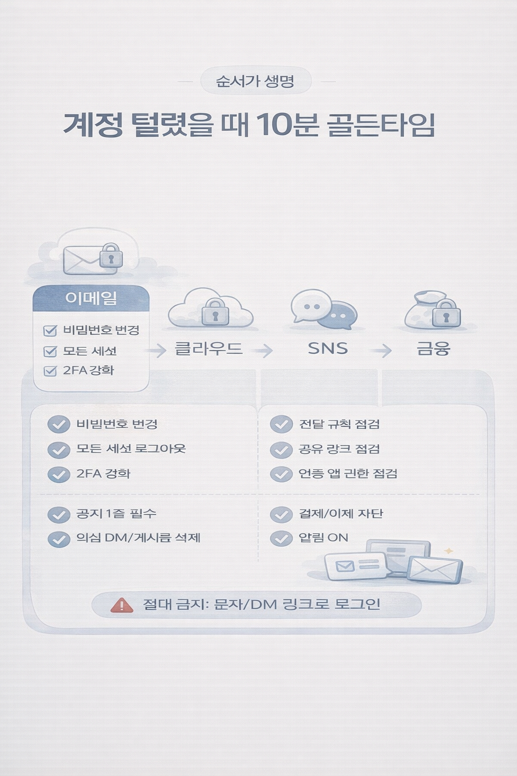 계정이 털렸을 때 10분 안에 해야 하는 순서(골든타임)