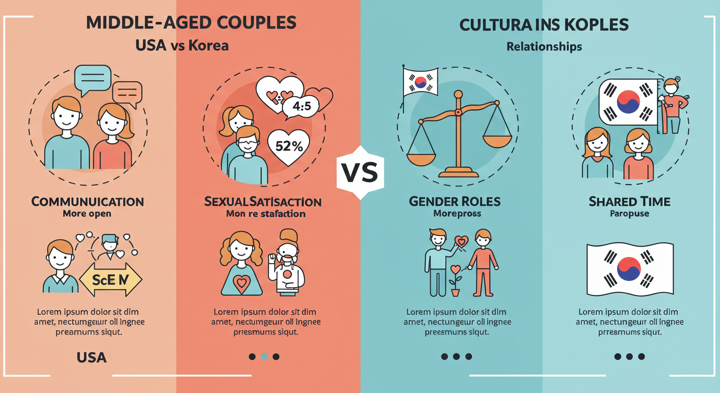 미국 vs 한국 중년 부부 관계 차이점 관련 그림