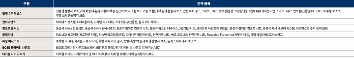 아이오닉6-옵션표