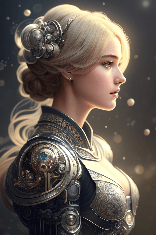 Playground AI로 생성한 그림(2) - 아름다운 전투 로봇