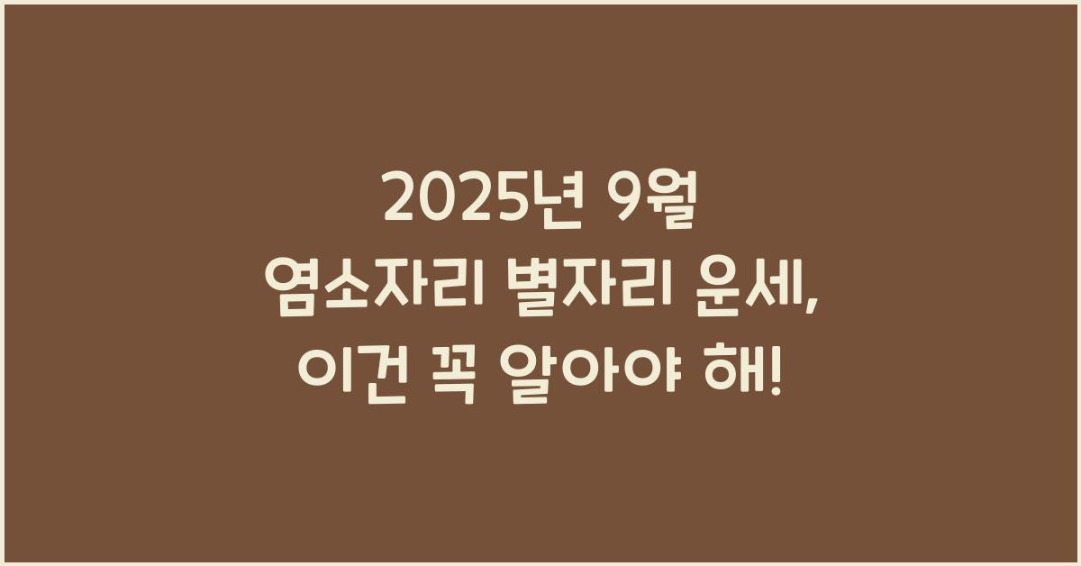 2025년 9월 염소자리 별자리 운세