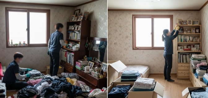 속초 고독사청소 및 정리중