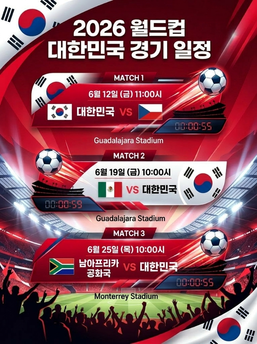 2026 월드컵 대한민국 경기 일정