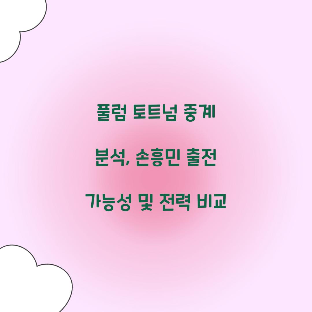 풀럼 토트넘 중계 분석