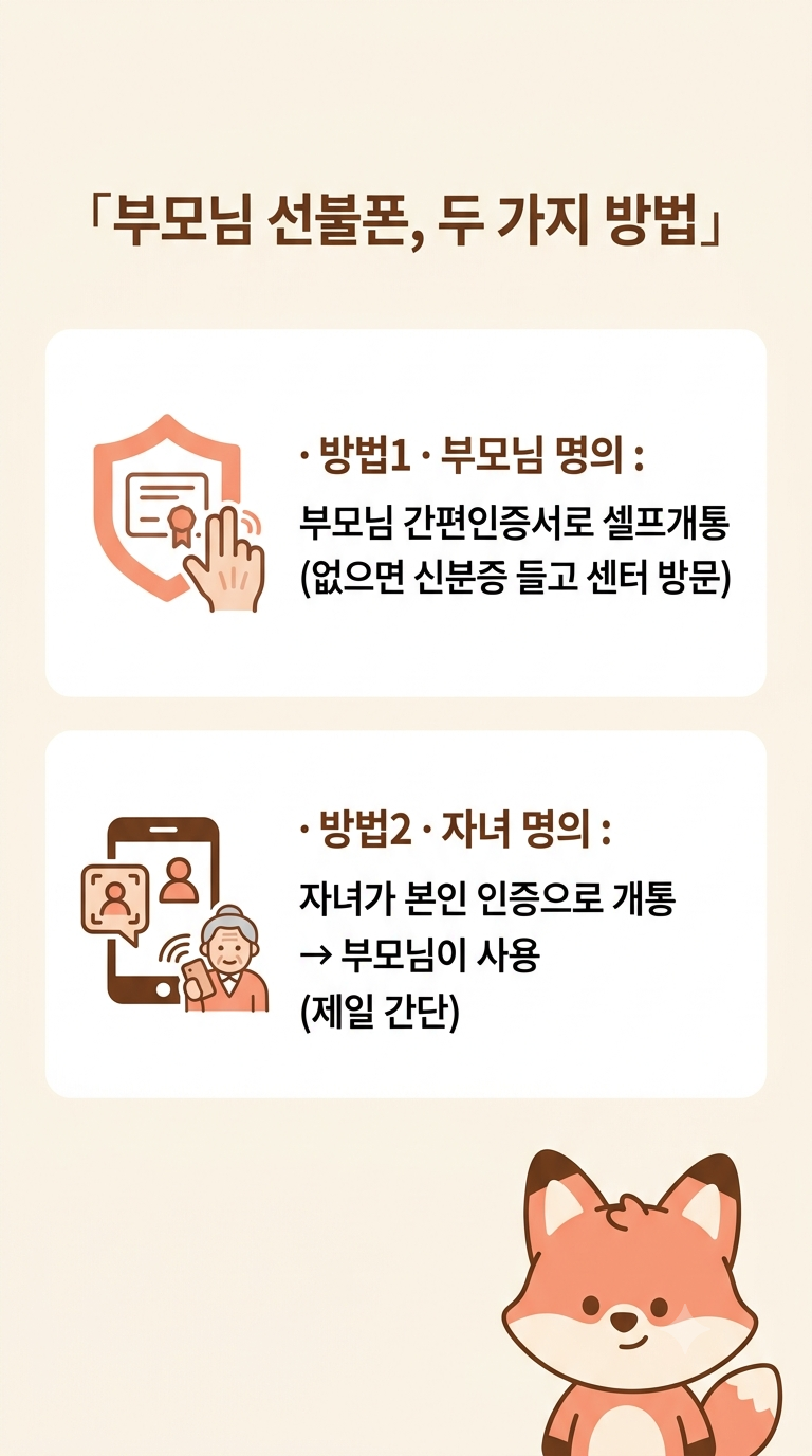 부모님 선불폰, 자녀가 대신 개통해드리는 법 &mdash; 대리 개통 되나요?