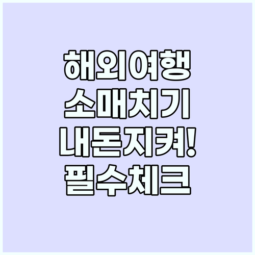 해외여행 소매치기 악몽을 방지하는 필..