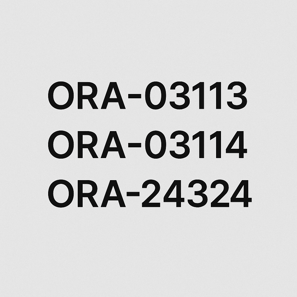 [Oracle] ORA-03113 &middot; ORA-03114 &middot; ORA-24324 장애 복구