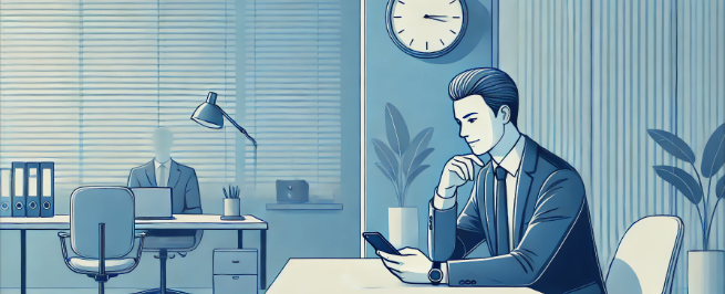 클라이언트가 연락을 기다리는 듯한 모습 연출