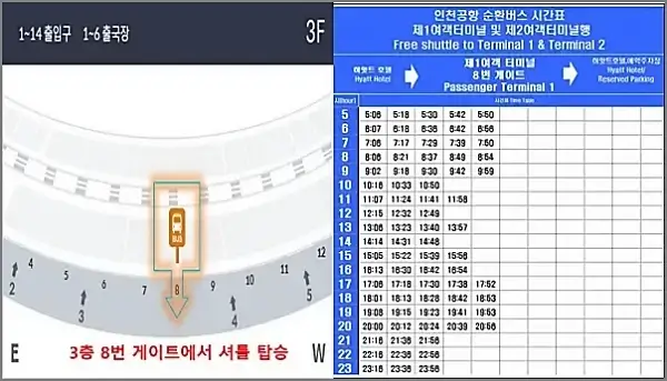 제1여객터미널-P5-셔틀버스-타는-곳-시간표