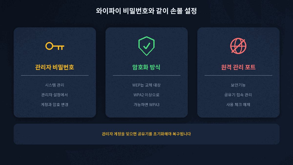 와이파이 비밀번호 변경과 함께 점검할 공유기 설정 3가지