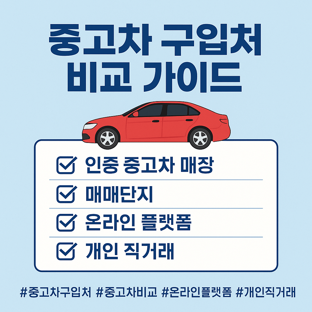 중고차 구입 방법 비교 가이드
