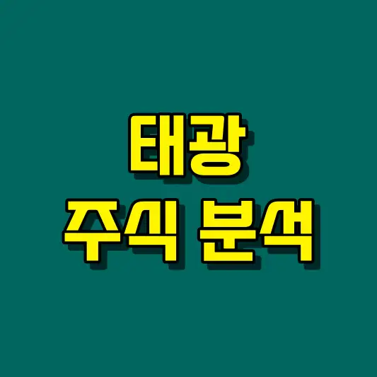 태광 주식 분석