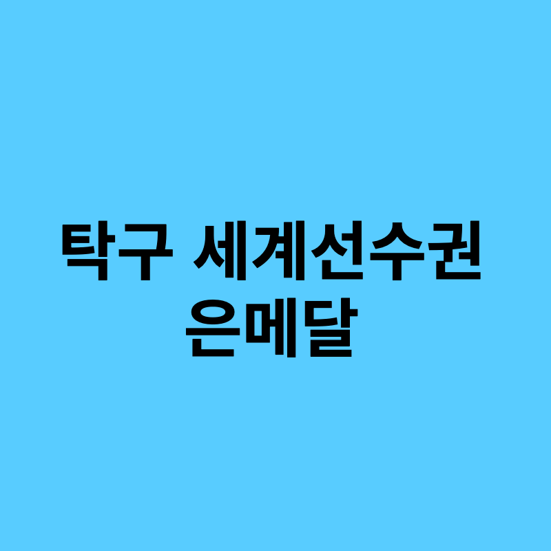 탁구 세계선수권 은메달